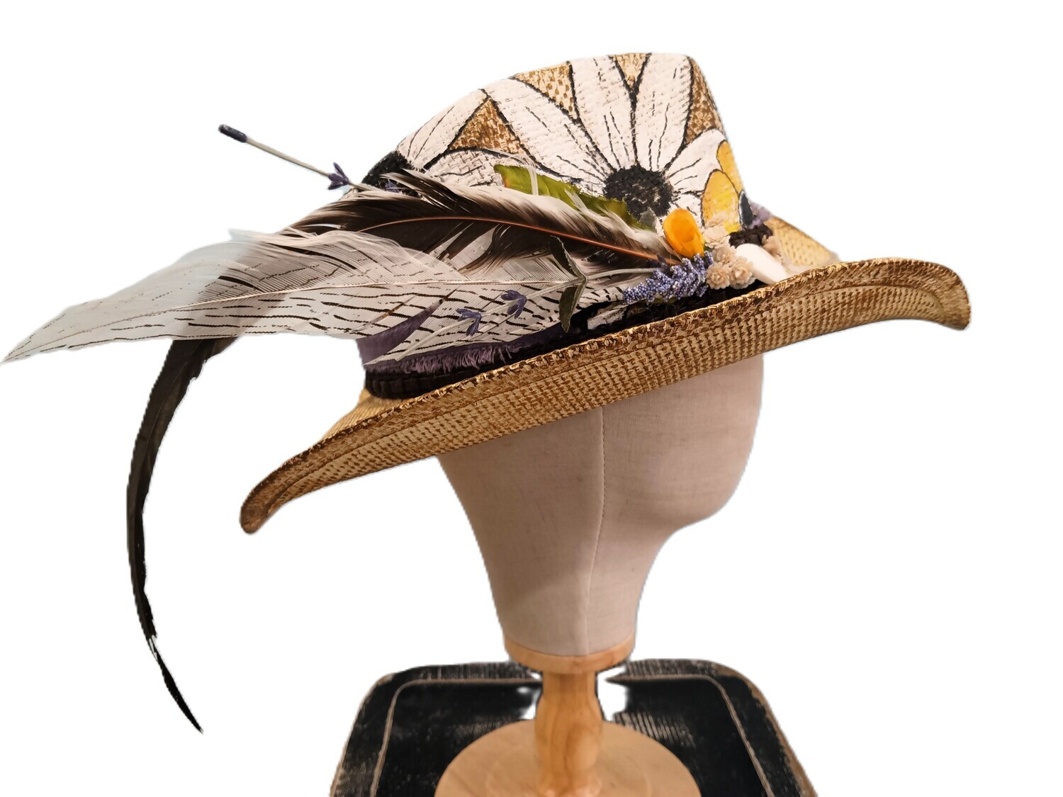 Straw Cowboy Painted/ Fthr/ Band