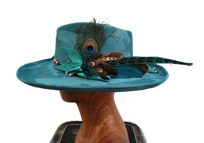 Tash Turq Rld Brim Rancher Fthr/ Band 1