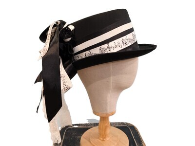 Permasilk Ladies Music Notes Top Hat