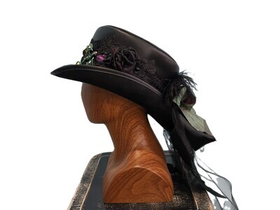 Faux Leather Ladies Victorian Top Hat Dragon 1 M