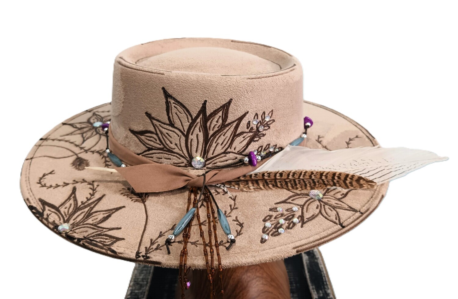 Tash Cocoa Bolero Custom Wood Burned 1 M