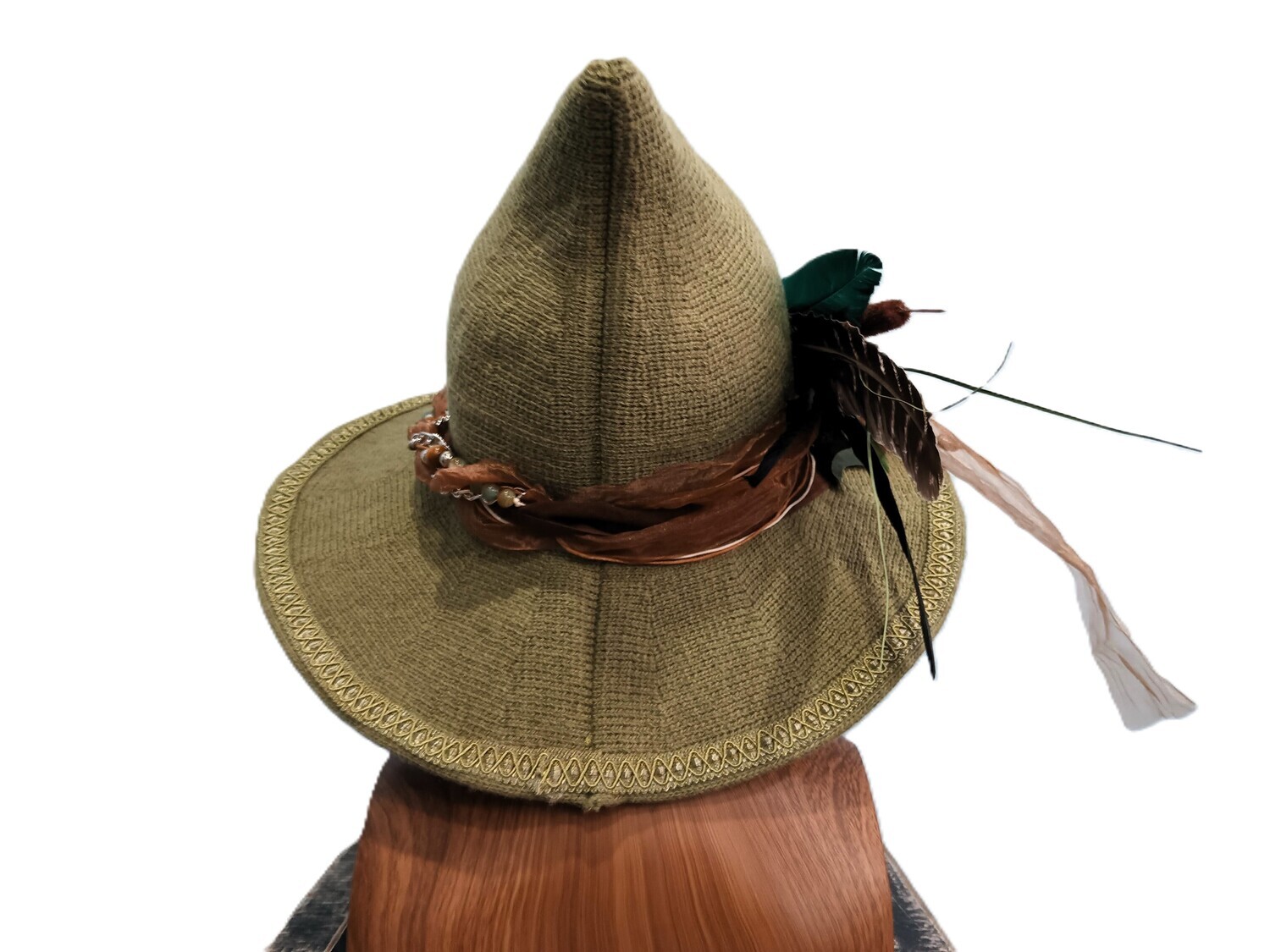 Knit Witch Hat Custom Green 2