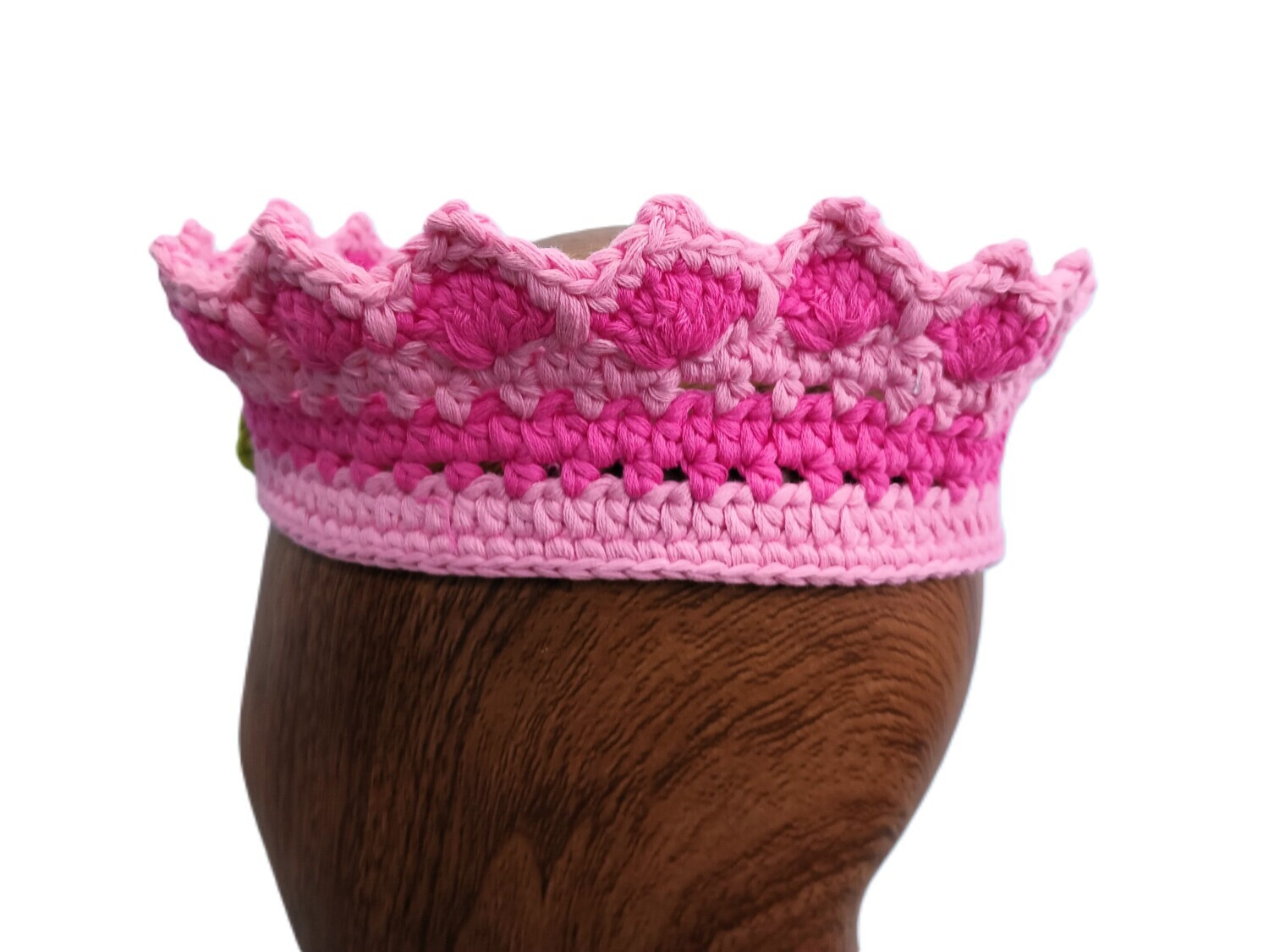 Crochet Pink Flower Crown