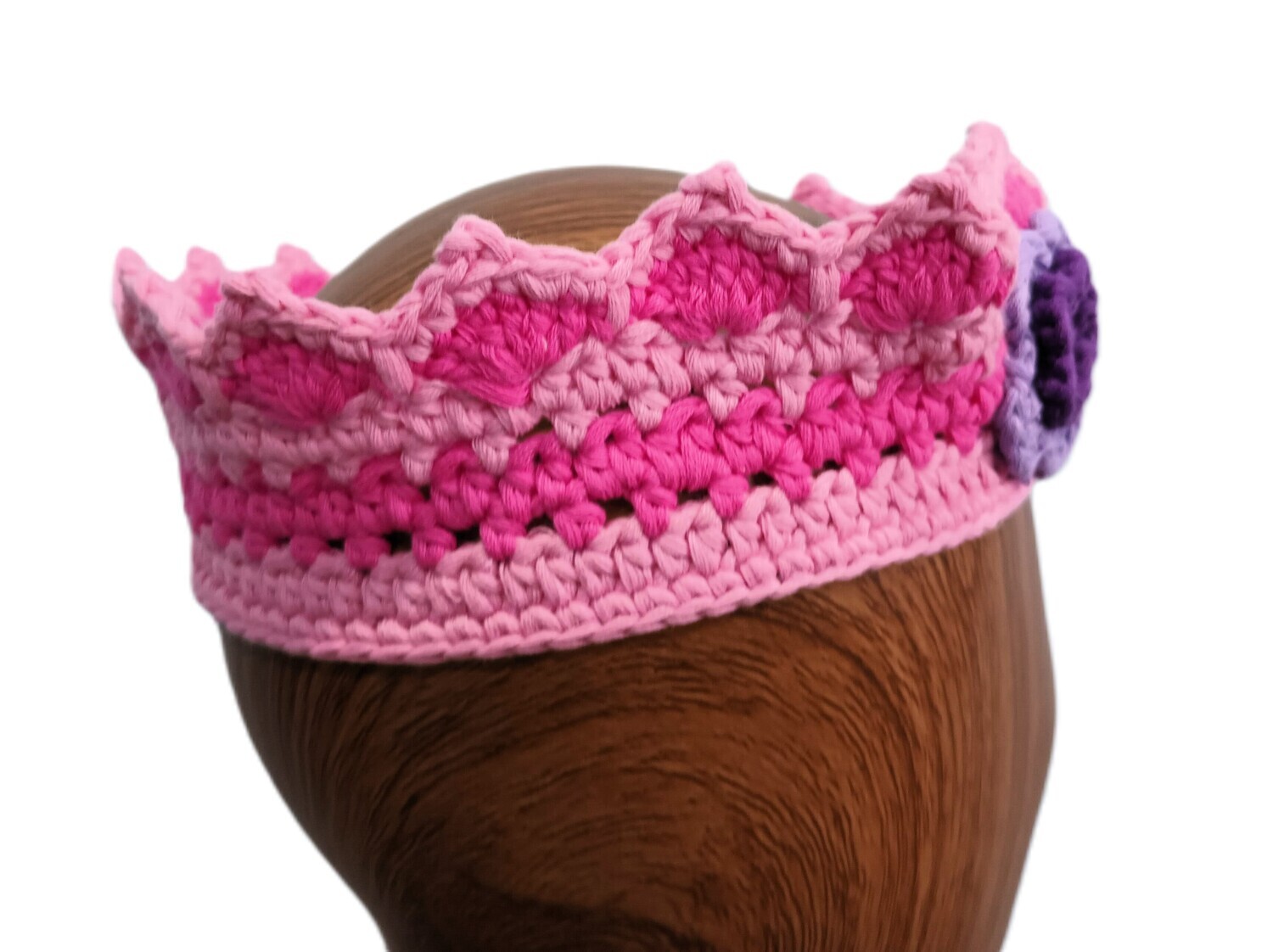 Crochet Pink Flower Crown