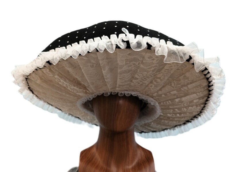 Black Polka Dot Mushroom Hat 1