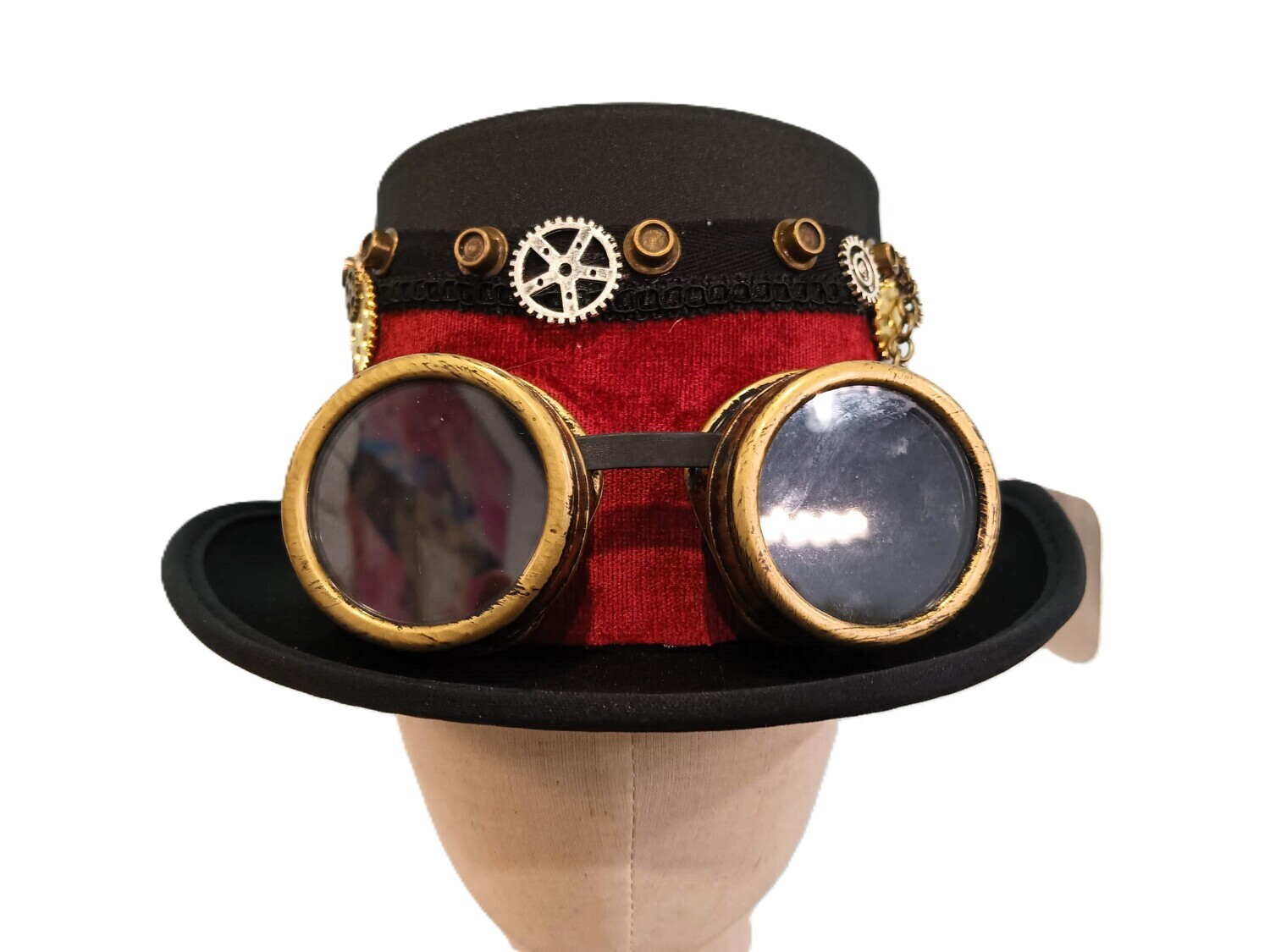 Permasilk Steampunk Goggles Red 1