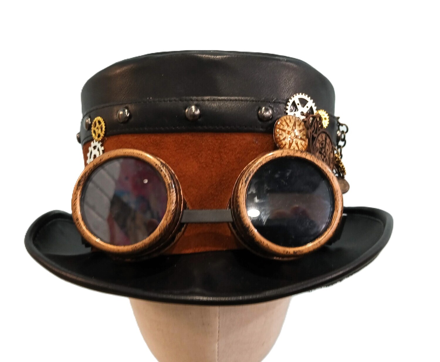 Leather Steampunk Goggles Tan 1 L