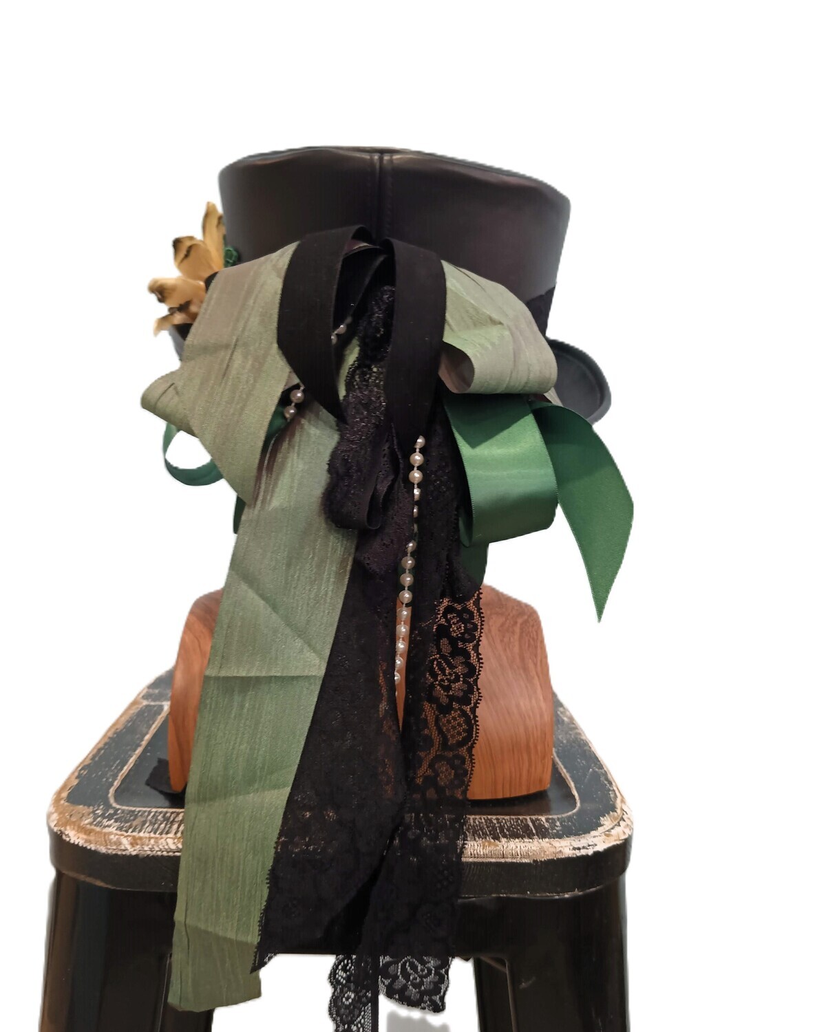 Faux Leather Ladies Victorian Top Hat Dragon 4 L