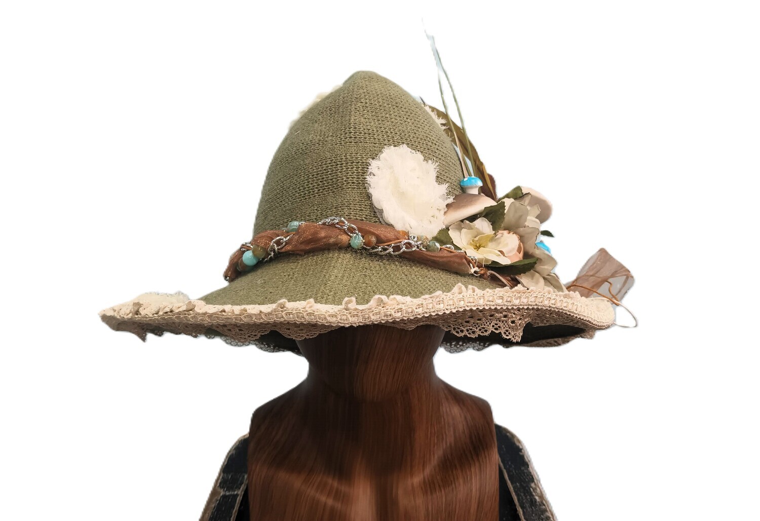 Knit Witch Hat Custom Green 3