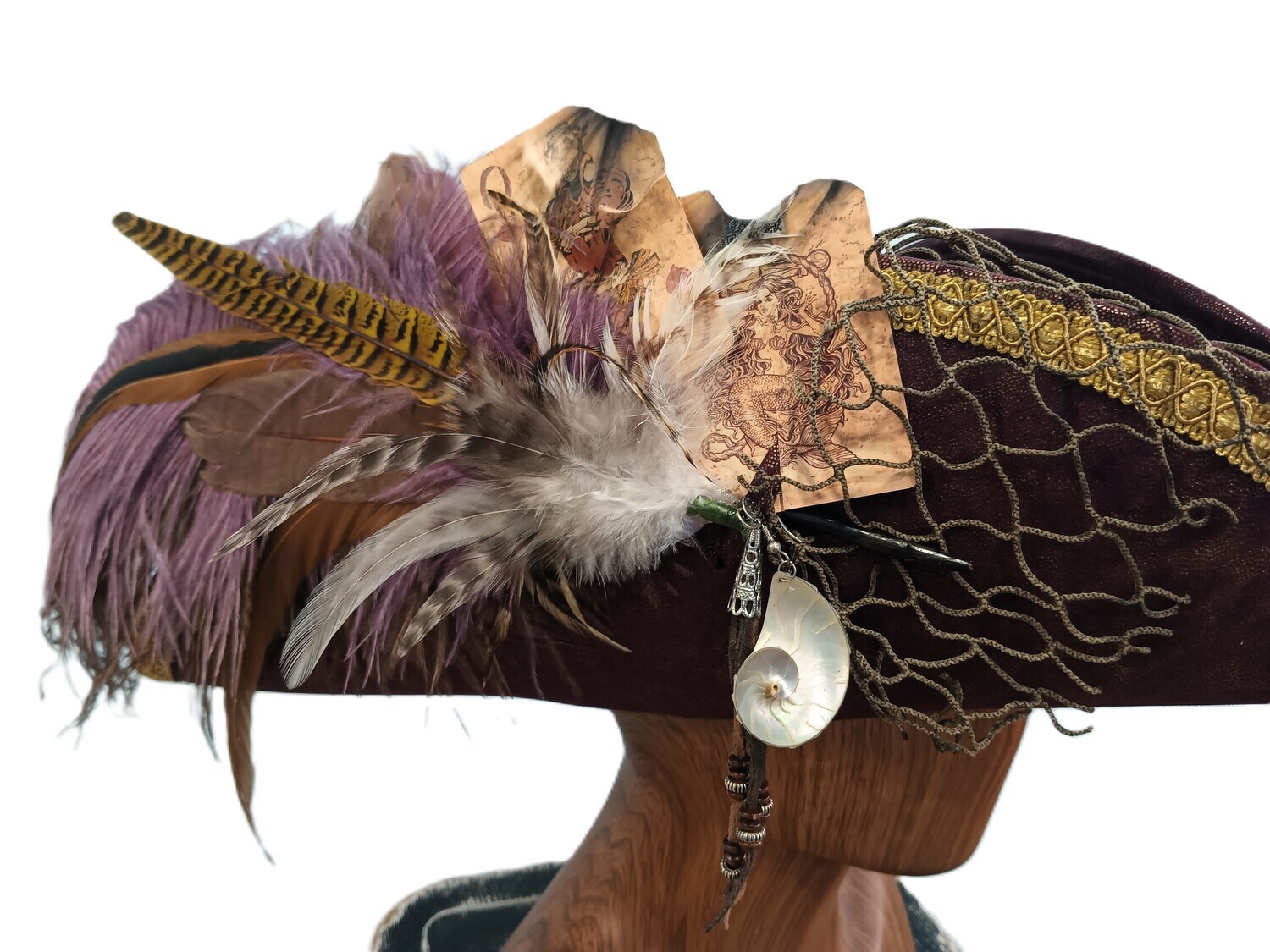 Calypso Ladies Tricorn Pirate Hat Purple 2