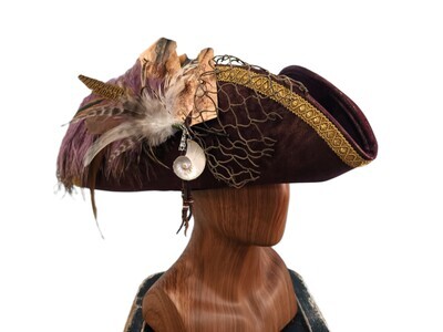 Calypso Ladies Tricorn Pirate Hat Purple 2