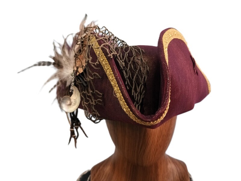 Calypso Ladies Tricorn Pirate Hat Purple 2
