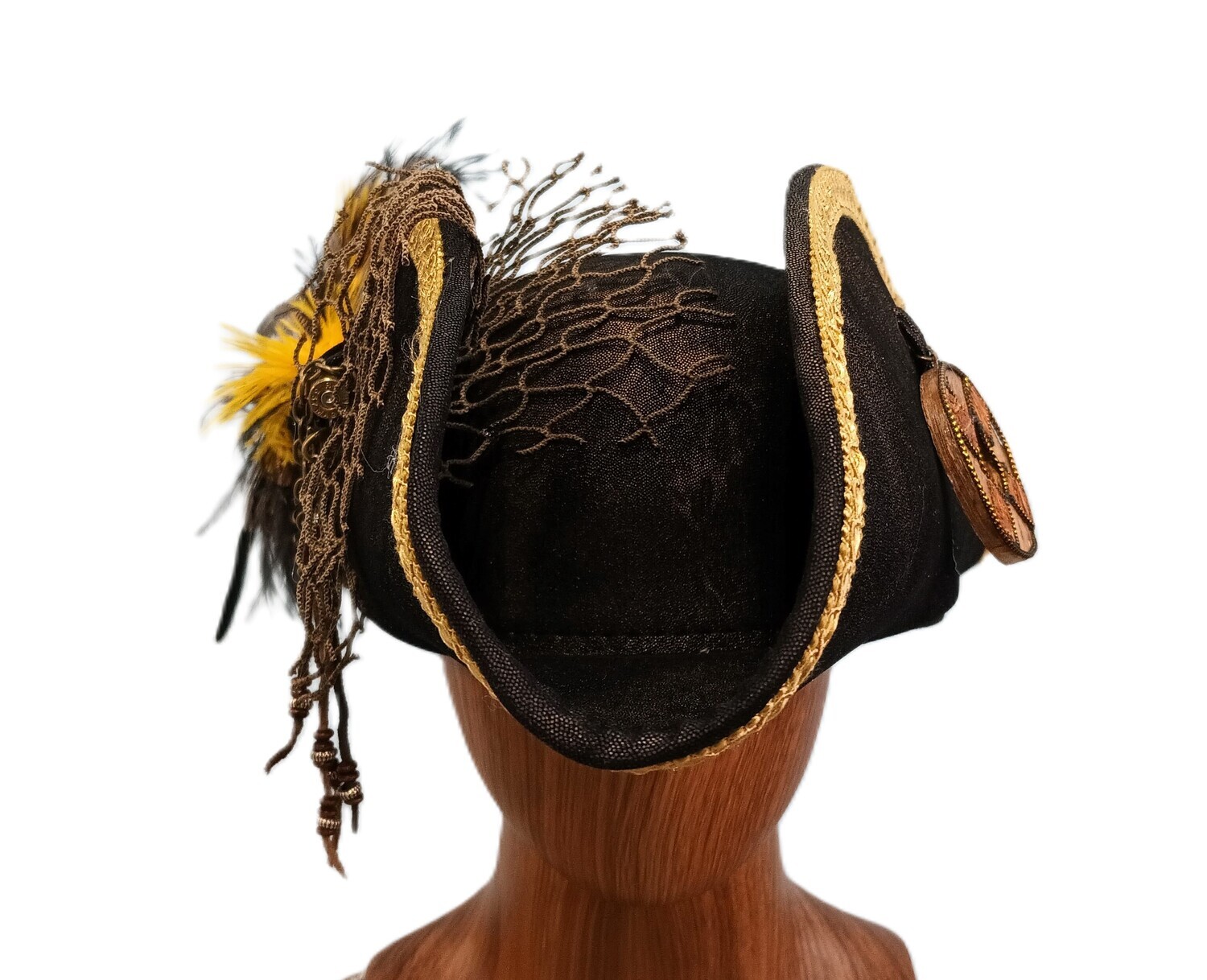 Calypso Tricorn Pirate Hat Tortoise/ Gold 1