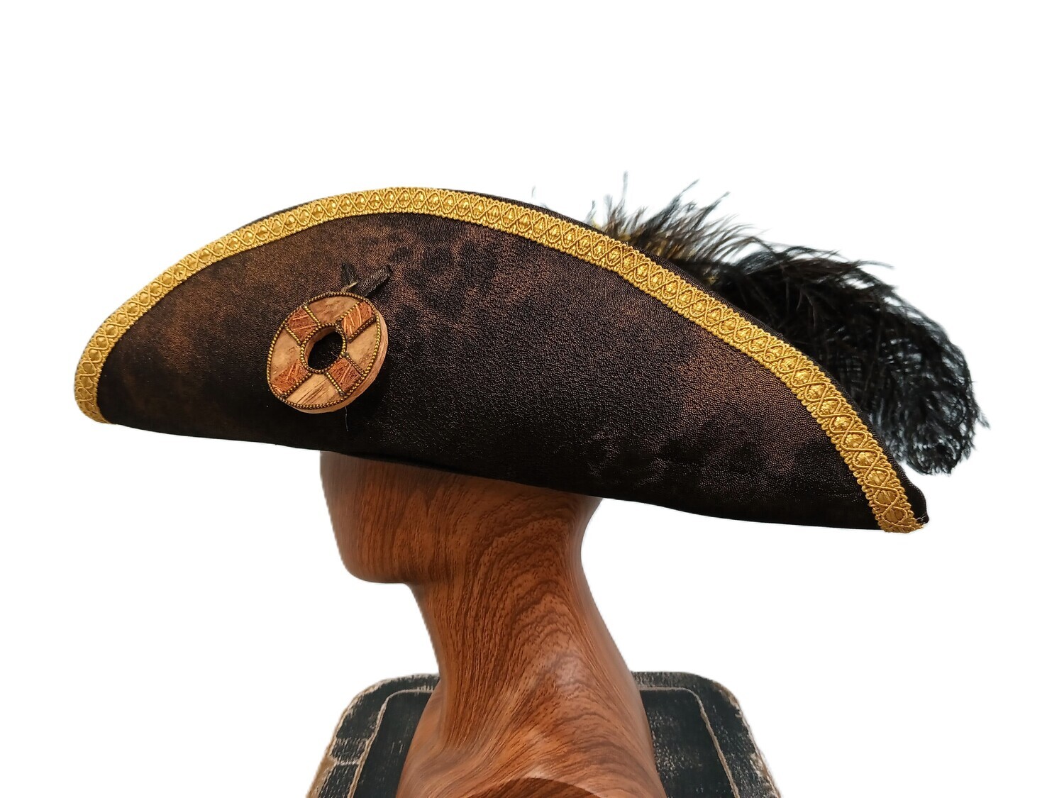 Calypso Tricorn Pirate Hat Tortoise/ Gold 1