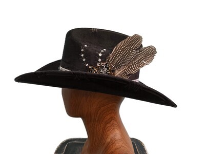 Tash Black Cowboy Hat 2