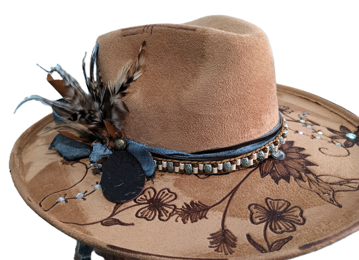 Tash Taupe Rancher Custom Wood Burned 2 M