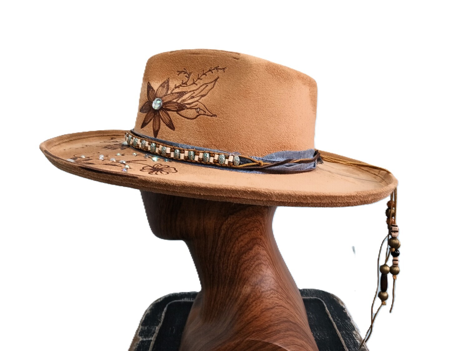 Tash Taupe Rancher Custom Wood Burned 2 M
