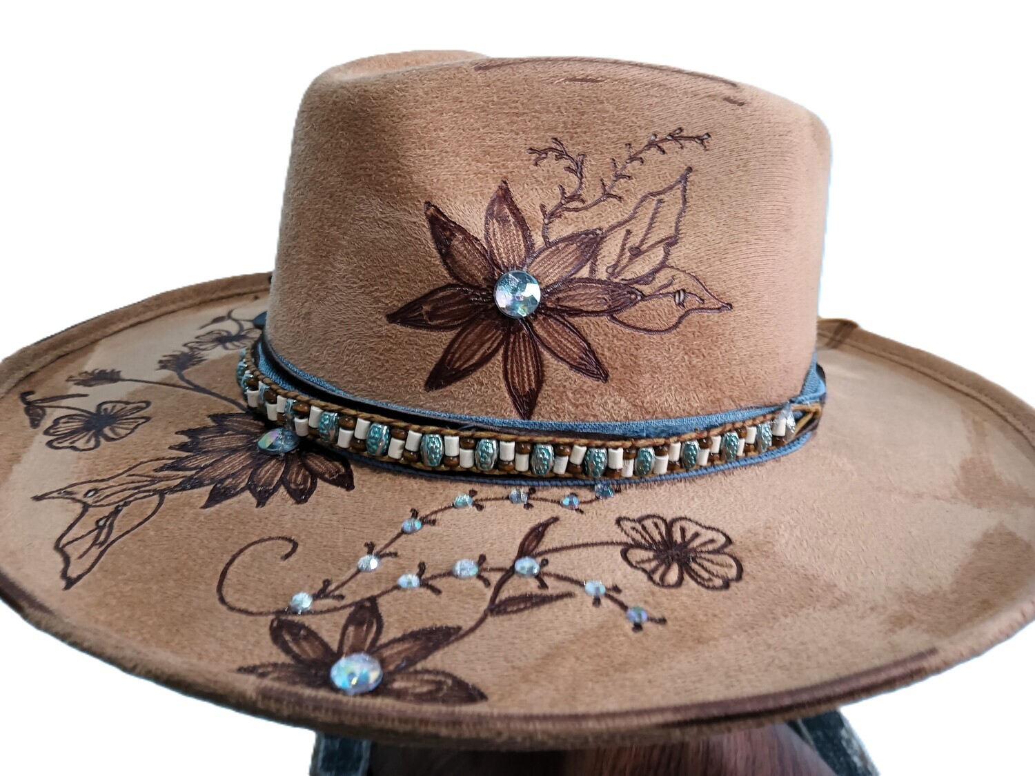 Tash Taupe Rancher Custom Wood Burned 2 M
