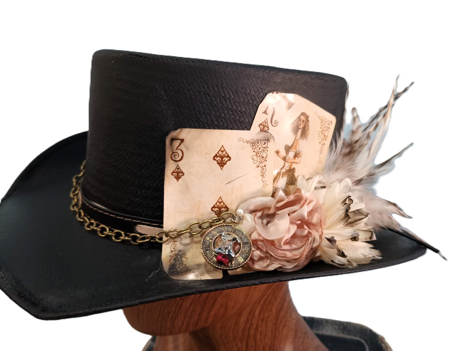 Straw Gambler Top Hat AH Black 1