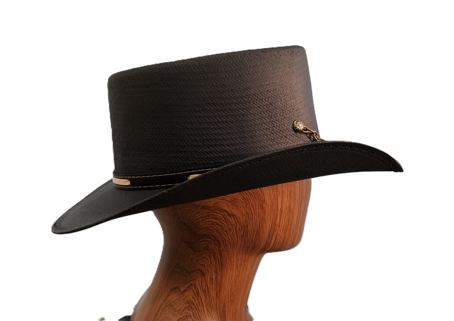 Straw Gambler Top Hat AH Black 1