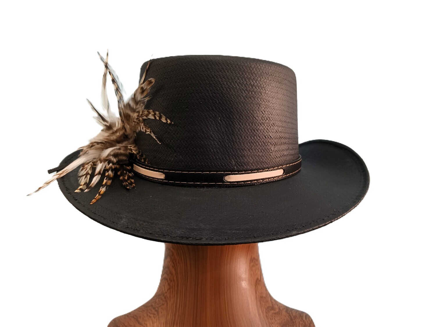 Straw Gambler Top Hat AH Black 1