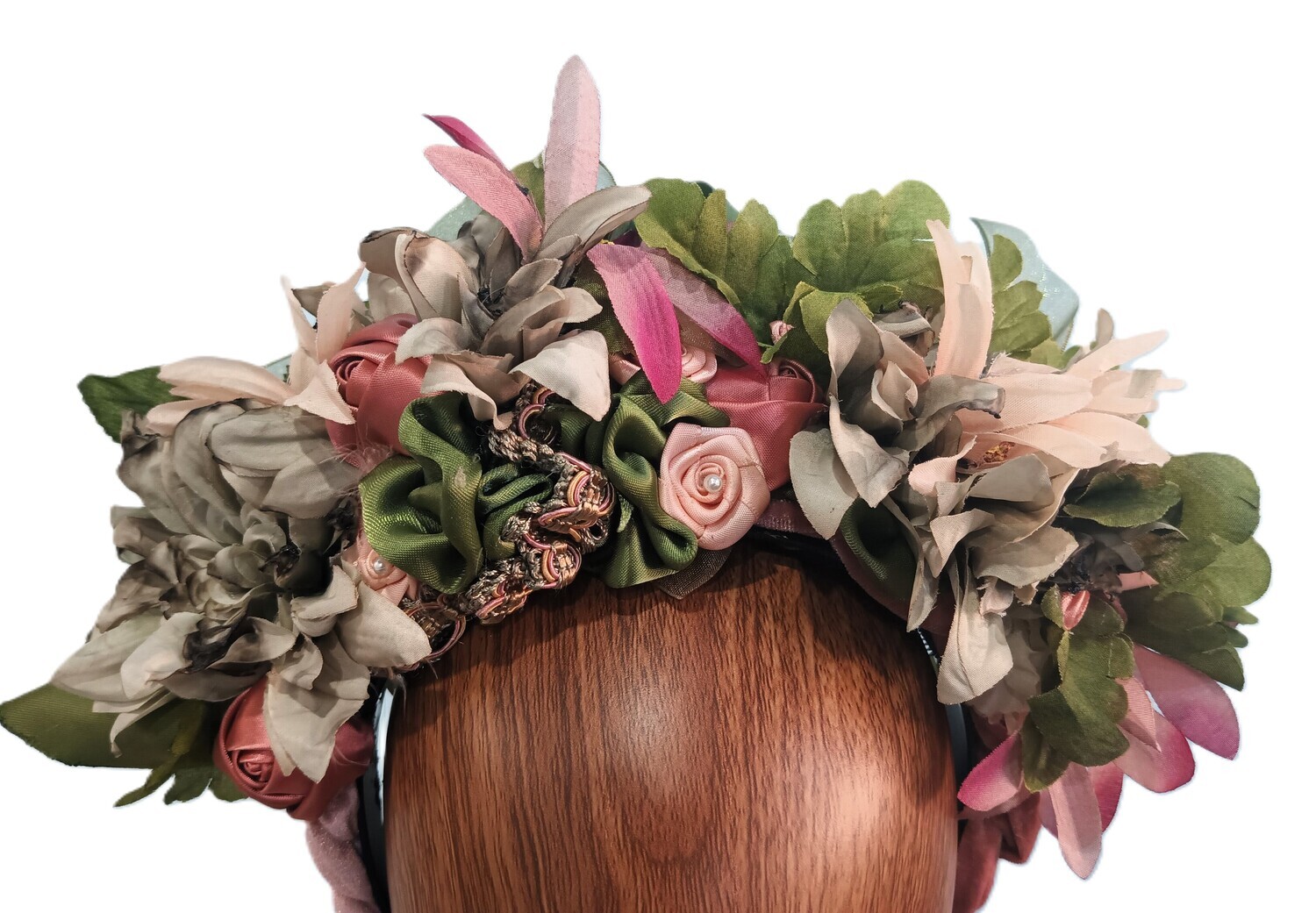 Green &amp; Rose Headband