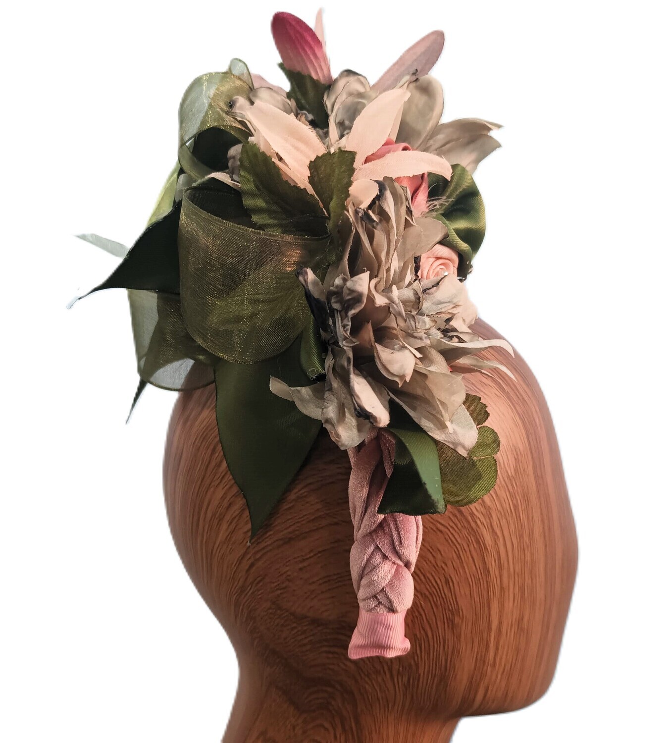 Green &amp; Rose Headband