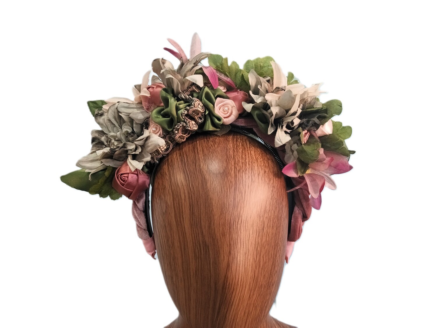 Green &amp; Rose Headband