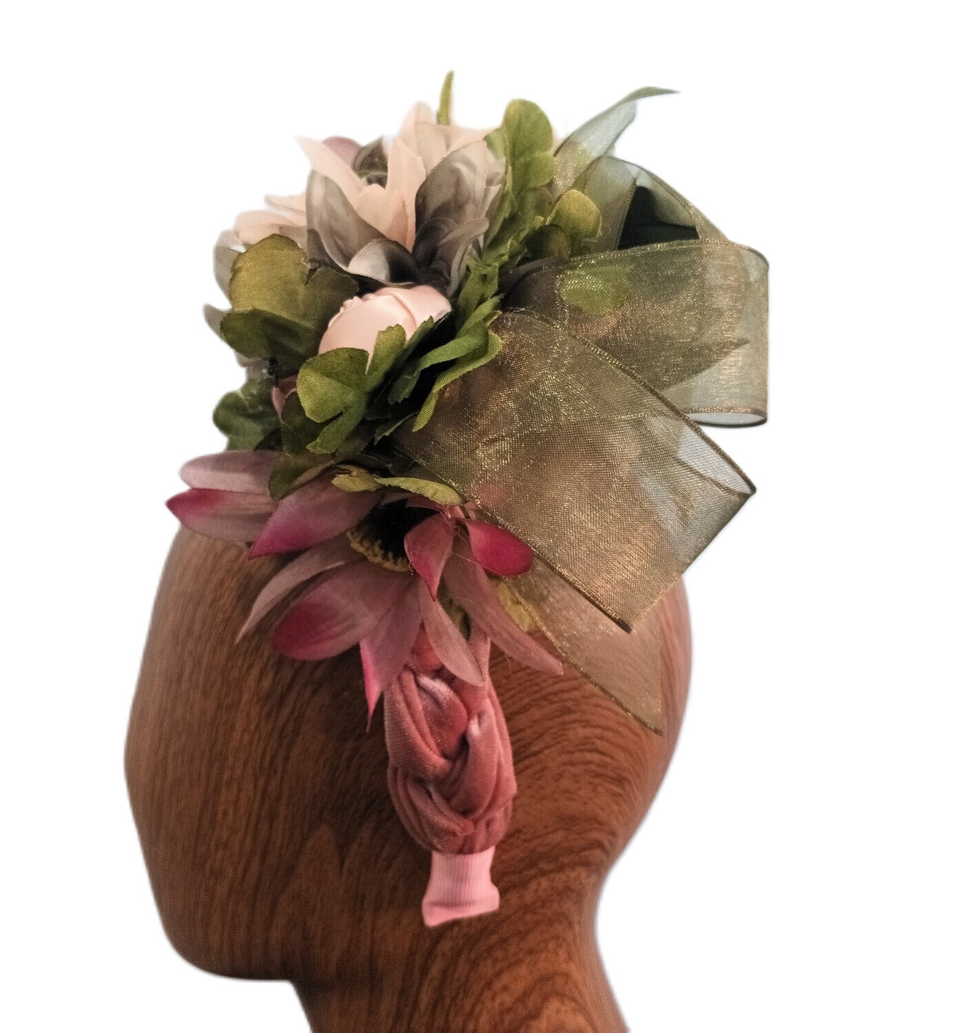 Green &amp; Rose Headband