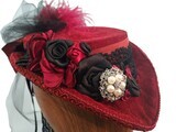 Scarlet &amp; Black Victorian Fascinator