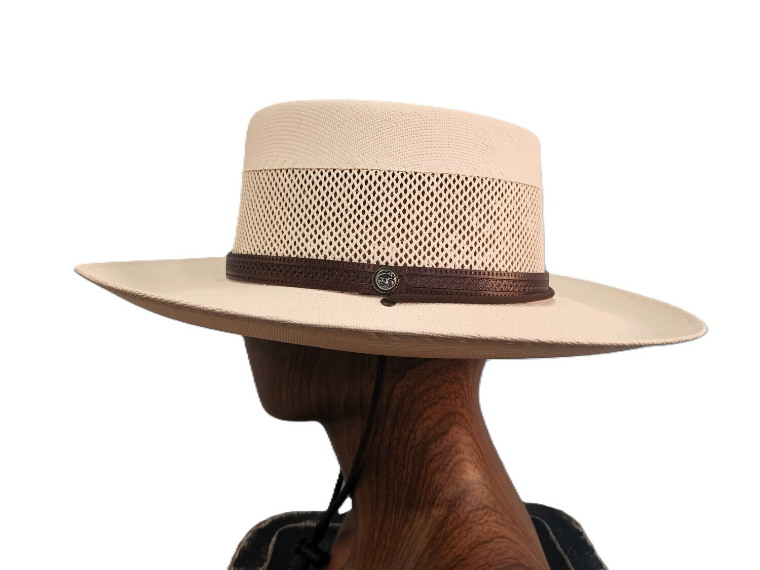 Summer Straw Cream Gambler Hat AH XL