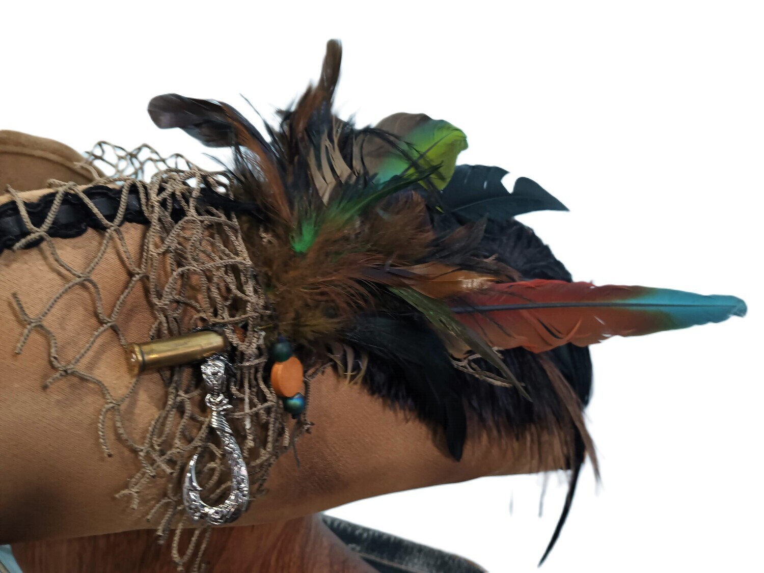 Calypso Tricorn Pirate Hat Tan/ Black 3