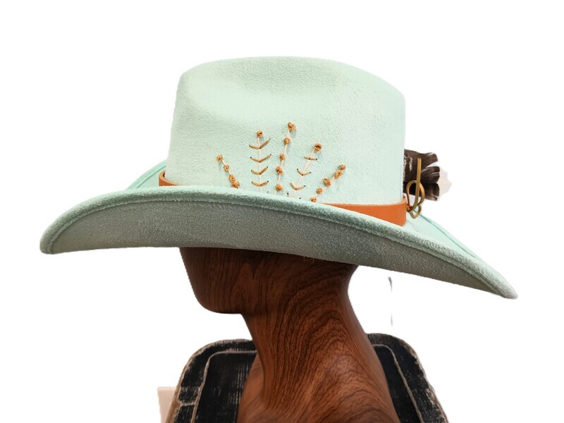 Lively Turquoise Cowboy Hat Wild Flowers
