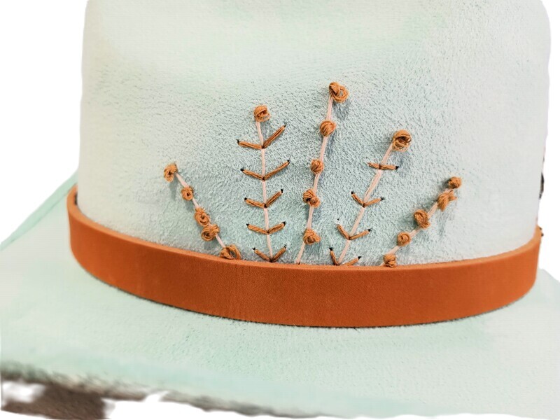 Lively Turquoise Cowboy Hat Wild Flowers