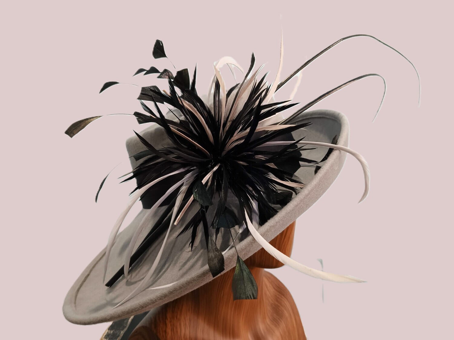 Ash Grey Sloped Wide Brim Derby 1