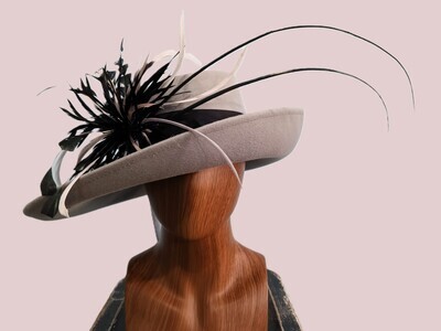 Ash Grey Sloped Wide Brim Derby 1