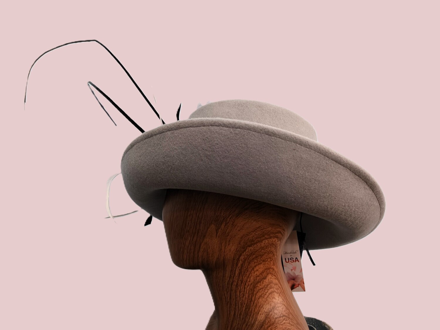 Ash Grey Sloped Wide Brim Derby 1