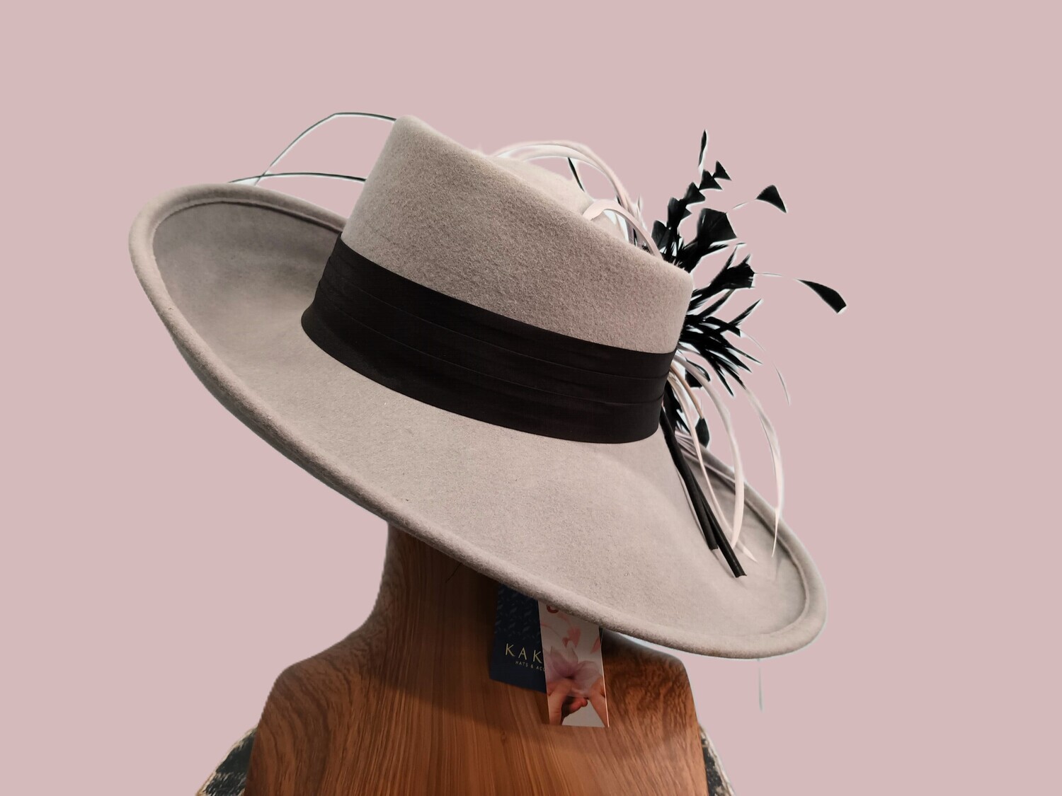 Ash Grey Sloped Wide Brim Derby 1