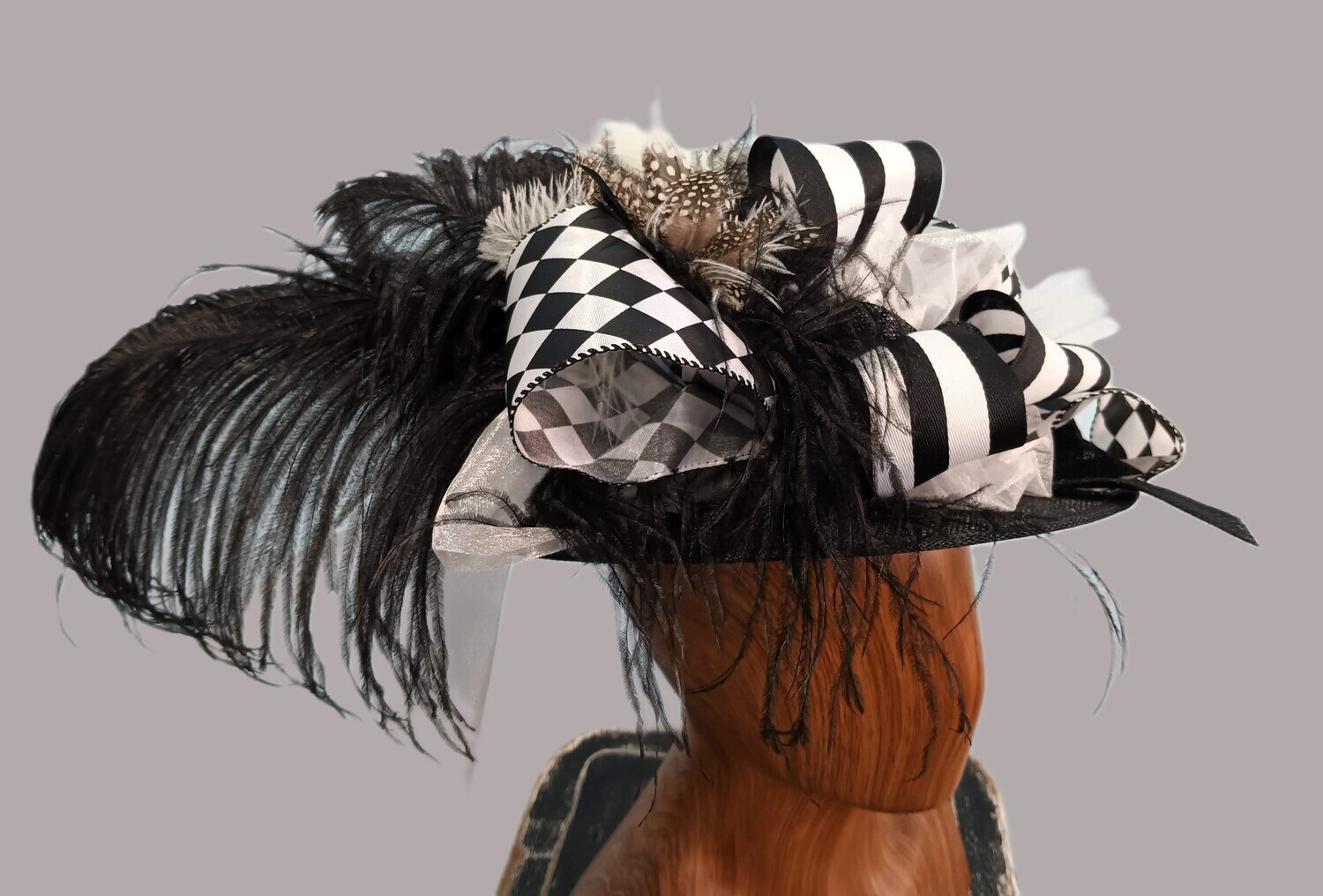 Black Wide Brim Derby Fascinator
