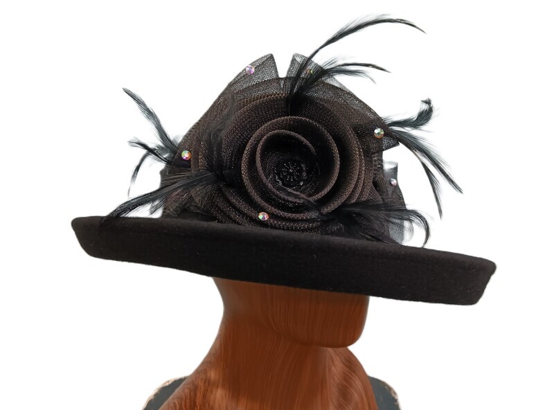Black Kettle Brim Derby Hat 1