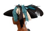 Swann Black/ Teal Tricorn Pirate Hat 1