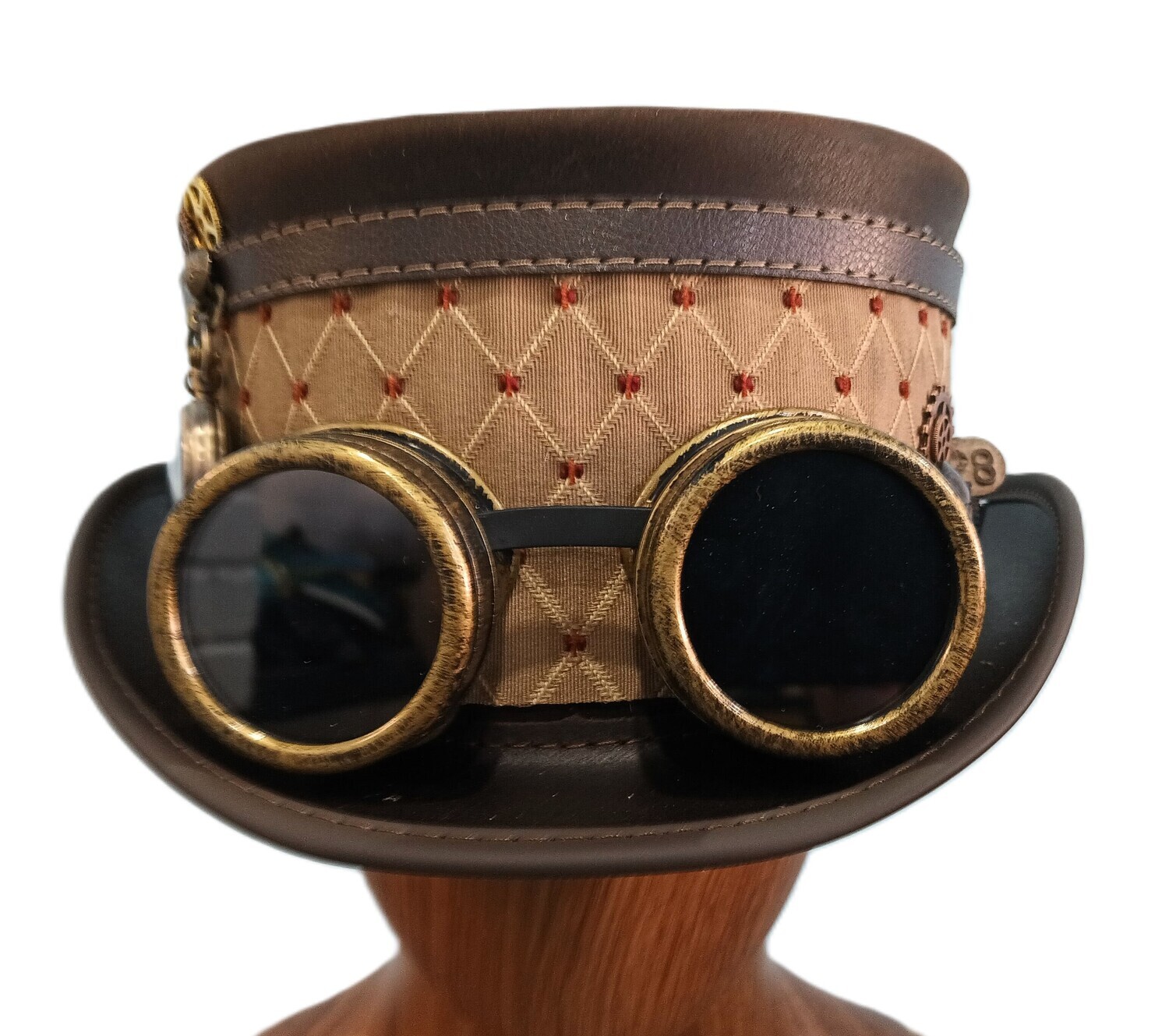 Brown Steampunk Top Hat Marlowe AH XL