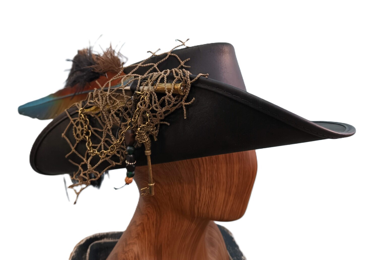 Black Cavalier Pirate Hat AH McCaw 1 XL