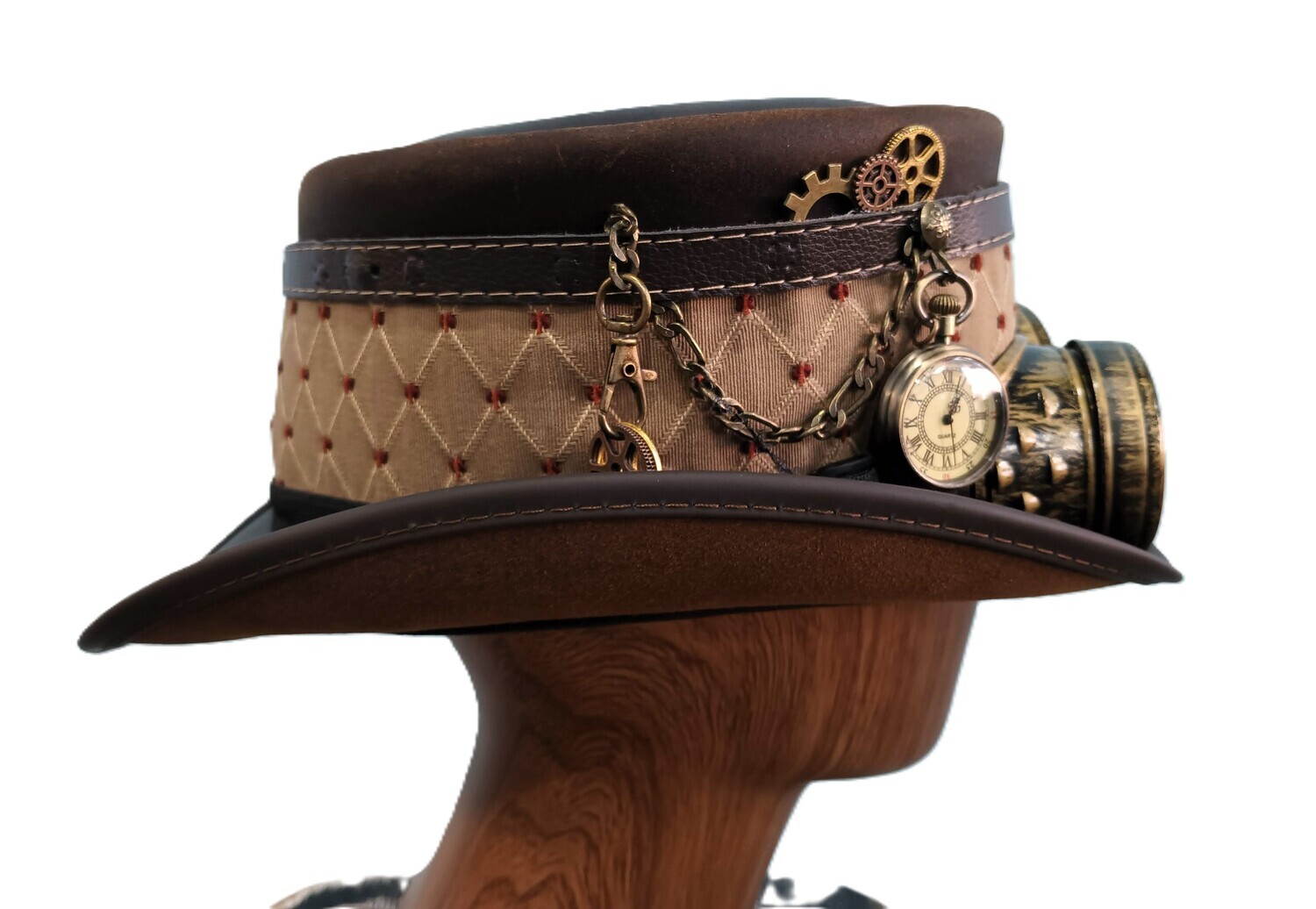 Brown Steampunk Top Hat Marlowe AH XL