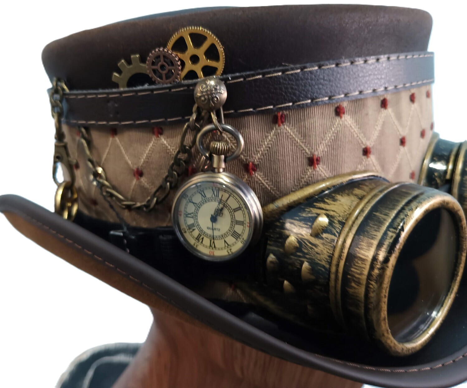 Brown Steampunk Top Hat Marlowe AH XL