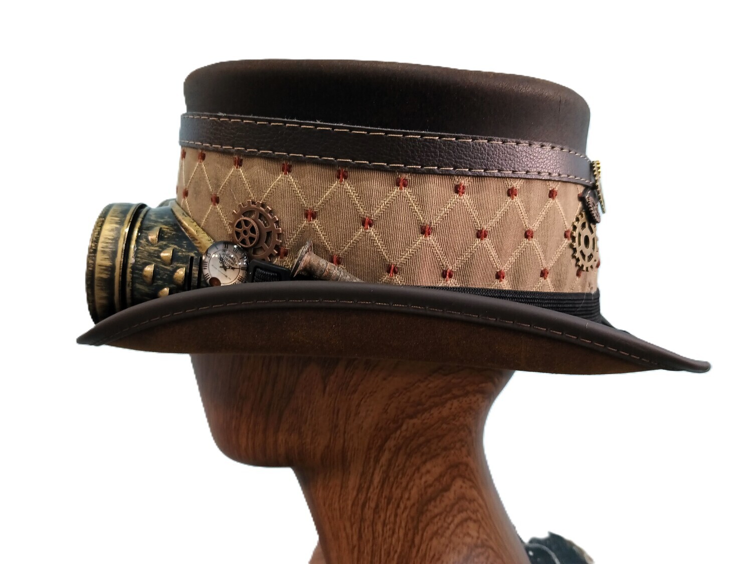 Brown Steampunk Top Hat Marlowe AH XL