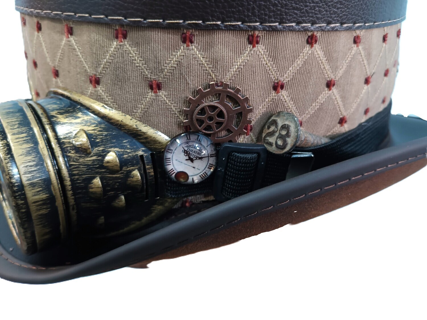 Brown Steampunk Top Hat Marlowe AH XL