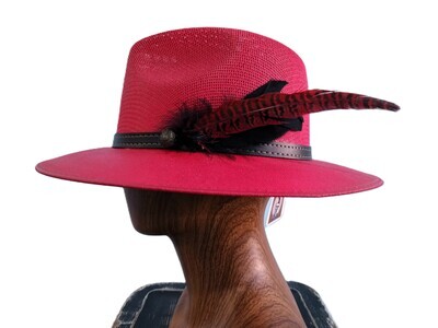 Firm Summer Straw Red Fedora 1