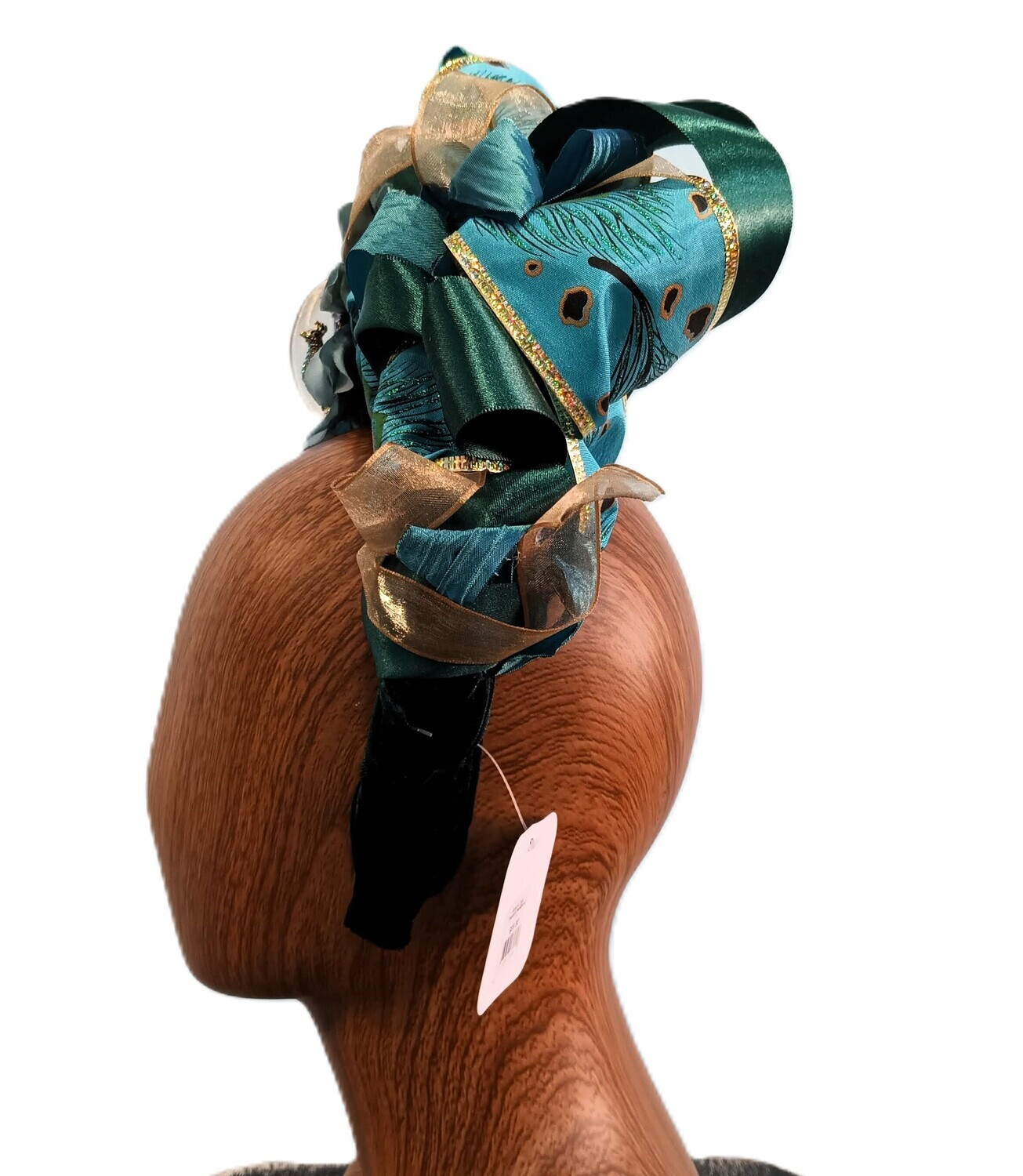 Green &amp; Teal Peacock Headband 1