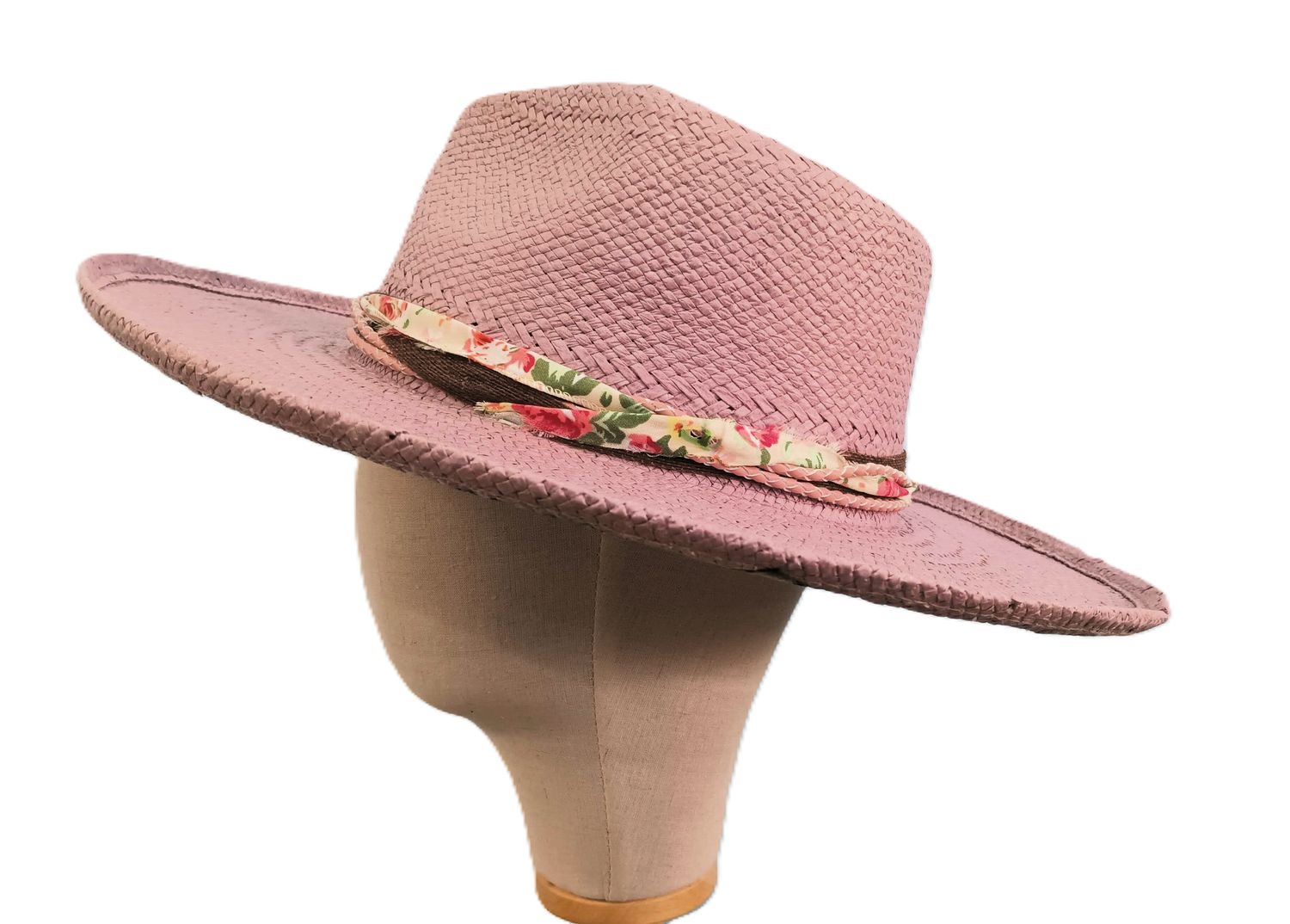 Lavender Wide Rolled Brim Straw Rancher AH L